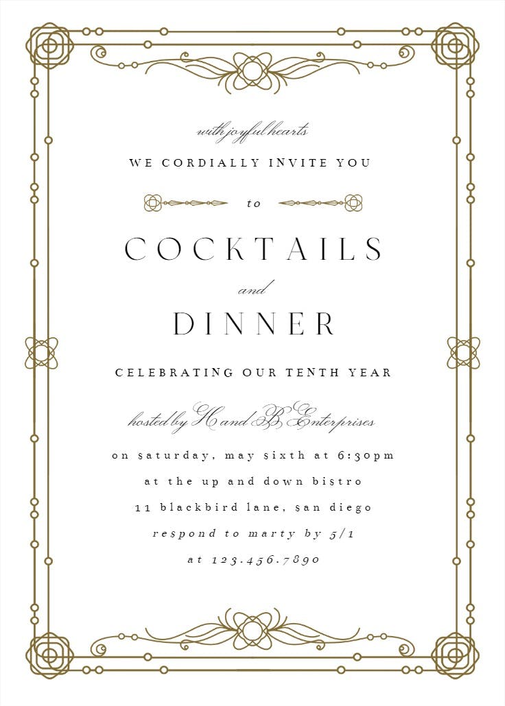 Classic border - business events invitation